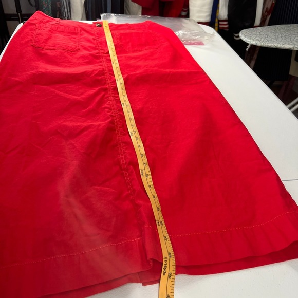 Anthropologie Maeve The Colette Midi Skirt Womens XL Red Classic Front Pockets - Picture 14 of 15